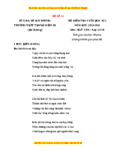 Đề thi cuối kì 1 Ngữ văn 11 Cánh diều - Đề 14