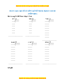 VBT Toán lớp 3 Bài 87 (Cánh diều): Chia số cho số có một chữ số trong phạm vi 100 000 (tiếp theo)