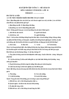 Bài tập trắc nghiệm Cuối kì 1 KTPL 10 Cánh diều (có đúng sai, trả lời ngắn)