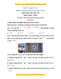 Đề thi giữa kì 1 Toán 6 Kết nối tri thức (Đề 9)