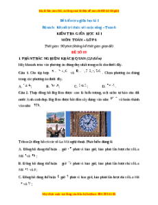 Đề thi giữa kì 1 Toán 6 Kết nối tri thức (Đề 9)