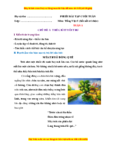 Bài tập cuối tuần Tiếng Việt lớp 5 Kết nối tri thức Học kì 1