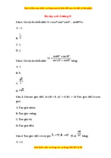Trắc nghiệm Ôn tập chương IV Toán 10 Chân trời sáng tạo