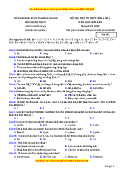 Đề thi thử tốt nghiệp Hóa học Sở GDĐT Bắc Giang lần 1 năm 2024