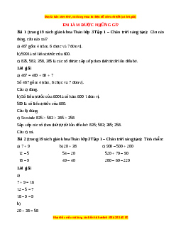 Giải Sgk Toán lớp 3 Bài 10: Em làm được những gì? (Chân trời sáng tạo)