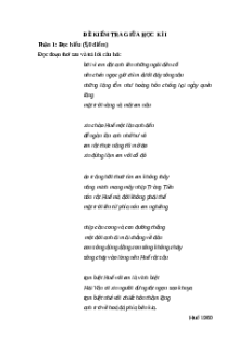 Đề thi giữa kì 1 Ngữ văn 12 Chân trời sáng tạo (Đề 7)