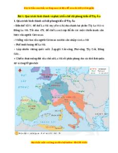 Lý thuyết Lịch sử 7 Chân trời sáng tạo Bài 1: Quá trình hình thành và phát triển chế độ phong kiến ở Tây Âu