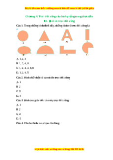 Trắc nghiệm Hình có trục đối xứng Toán 6 Kết nối tri thức