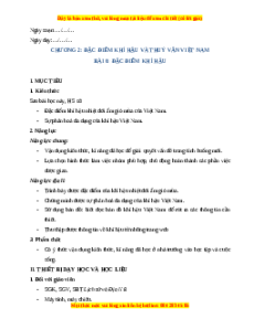 Giáo án Bài 6 Địa lí 8 Chân trời sáng tạo (2024): Đặc điểm khí hậu