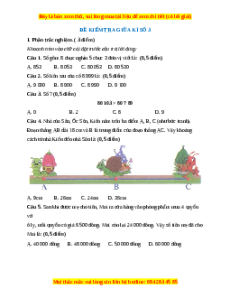 Đề thi giữa kì 2 Toán lớp 3 Cánh diều - Đề 3