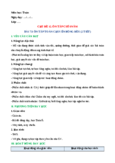 Giáo án Ôn tập toán chuyển động đều Toán lớp 5 Kết nối tri thức