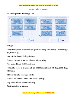 VBT Toán lớp 3 Bài 80 (Cánh diều): Tiền Việt Nam