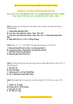 Trắc nghiệm Bài 28 Lịch sử 9: Xây dựng chủ nghĩa xã hội ở miền Bắc, đấu tranh chống đế quốc Mĩ ......