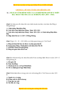 Trắc nghiệm Bài 28 Lịch sử 9: Xây dựng chủ nghĩa xã hội ở miền Bắc, đấu tranh chống đế quốc Mĩ ......