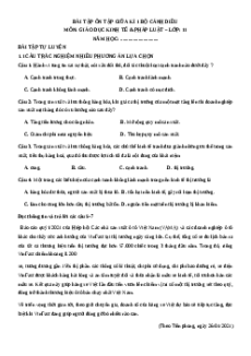 Bài tập trắc nghiệm Giữa kì 1 KTPL 11 Cánh diều (có đúng sai, trả lời ngắn)