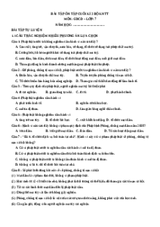 Bài tập ôn tập Cuối kì 2 GDCD 7 Kết nối tri thức cấu trúc mới