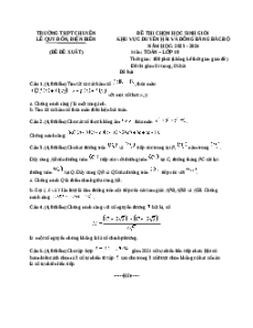 Đề thi HSG Toán 10 Trường THPT Chuyên Lê Quý Đôn - Điện Biên