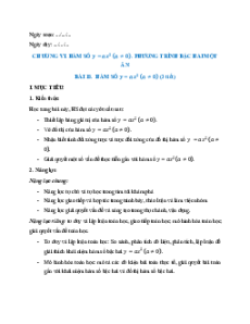 Giáo án Toán 9 Kết nối tri thức Học kì 2