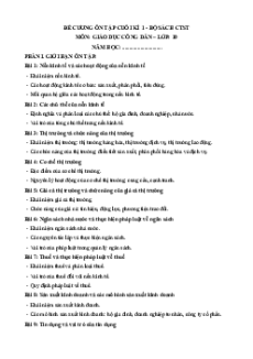 Đề cương ôn tập cuối học kì 1 Kinh tế pháp luật 10 Chân trời sáng tạo