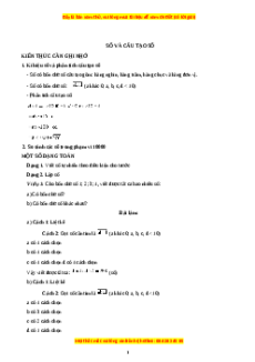 Chuyên đề Số và cấu tạo số Toán lớp 3 nâng cao Kết nối tri thức