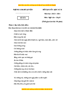 Đề thi giữa kì 2 Ngữ văn 8 Kết nối tri thức (Đề 6)
