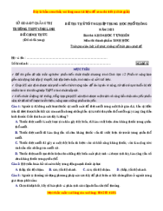 Đề thi thử Sinh học trường Vĩnh Linh - Quảng Trị lần 1 năm 2023