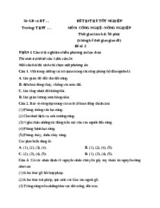 Đề ôn thi Tốt nghiệp Công nghệ (Định hướng Nông nghiệp) - Đề 3