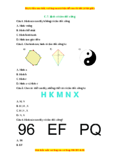Trắc nghiệm Hình có tâm đối xứng Toán 6 Cánh diều