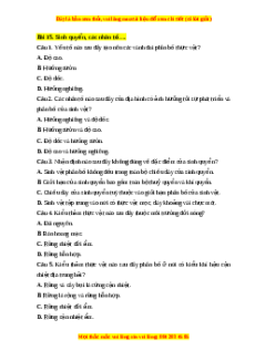 Trắc nghiệm Bài 15 Địa lí 10 Chân trời sáng tạo: Sinh quyển, các nhân tố ảnh hưởng đến sự phát triển và phân bố của sinh vật