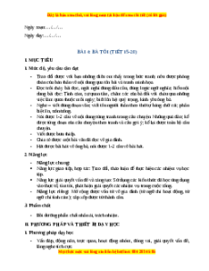 Giáo án Bà tôi Tiếng Việt 2 Chân trời sáng tạo
