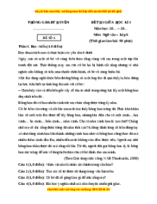 Đề thi giữa kì 1 Ngữ văn 6 Chân trời sáng tạo (đề 5)