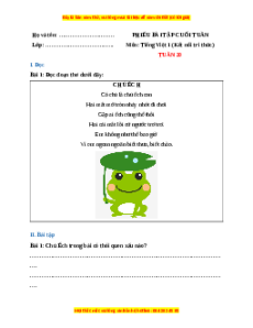 Bài tập cuối tuần Tiếng việt lớp 1 Tuần 20 Kết nối tri thức (có lời giải)