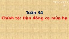 Giáo án Powerpoint Chính tả: Tập chép: Dàn đồng ca mùa hạ Tiếng việt lớp 1 Cánh diều