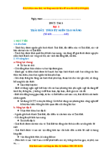 Giáo án Bài 3 Địa lí 10 Cánh diều: Trái đất. Thuyết kiến tạo mảng