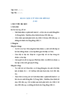 Giáo án Bài 19 Lịch sử 9 Cánh diều: Châu Á từ năm 1991 đến nay