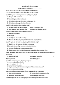 Câu hỏi ôn tập + Đề kiểm tra GDCD 9 Bài 3 (chung cho ba sách)