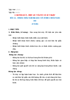 Giáo án chuyên đề Hình chiếu vuông góc và hình chiếu trục đo Toán 11 Kết nối tri thức