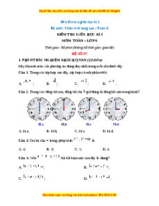 Đề thi giữa kì 1 Toán 6 Chân trời sáng tạo (Đề 7)