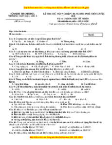 Đề thi thử tốt nghiệp Sinh học trường THPT Hậu Lộc 2 năm 2024