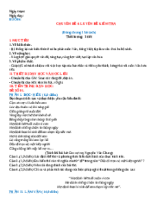 Giáo án Chuyên đề 4. Luyện đề kiểm tra