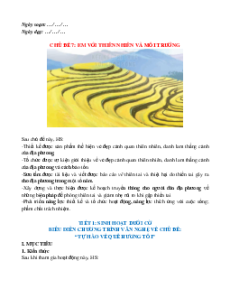 Giáo án Chủ đề 7: Em với thiên nhiên và môi trường