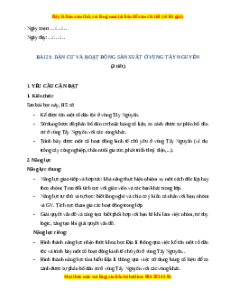 Giáo án Bài 21 Lịch sử & Địa lí lớp 4 Kết nối tri thức: Dân cư và hoạt động sản xuất ở vùng Tây Nguyên
