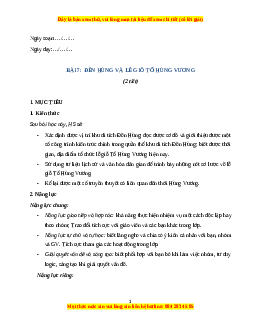 Giáo án Bài 7 Lịch sử & Địa lí lớp 4 Kết nối tri thức: Đền Hùng và lễ giỗ Tổ Hùng Vương