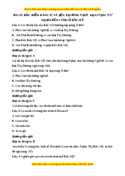 Trắc nghiệm Địa lý 7 Bài 15 Kết nối tri thức: Đặc điểm dân cư, xã hội, phương thức khai thác tự nhiên bền vững ở Bắc Mỹ