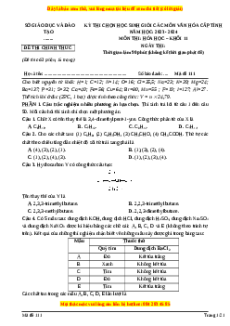 Đề thi HSG Hóa 11 năm 2023-2024 (Đề 8) có lời giải