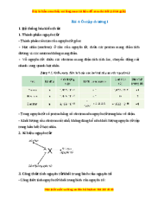 Hệ thống hóa kiến thức Chương 1 Hóa 10 Kết nối tri thức