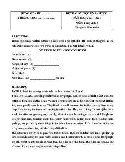 Đề thi Cuối kì 1 Tiếng Anh 9 Global success (Đề 2 kèm file nghe)