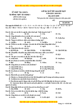 Đề thi thử Hóa Học trường Yên Định 3 năm 2021