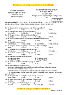 Đề thi thử Hóa Học trường Yên Định 3 năm 2021