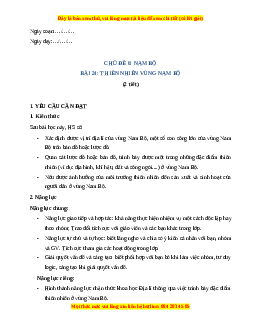 Giáo án Bài 24 Lịch sử & Địa lí lớp 4 Kết nối tri thức: Thiên nhiên vùng Nam Bộ